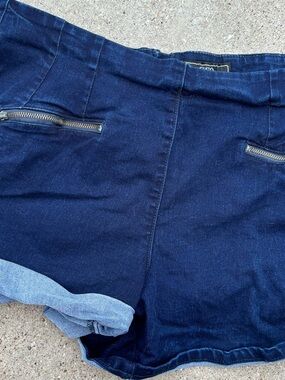 Cato Dark Blue Denim Zip-Pocket Shorts